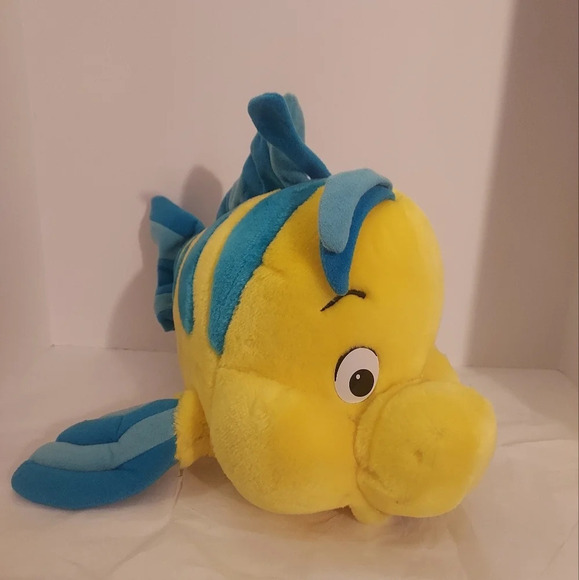 Vintage Disney The Little Mermaid - Flounder Stuffed Animal Fish Plush - Picture 1 of 9